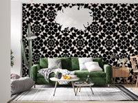 Geometric Monochrome Circle Grid Wallpaper⁠