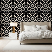 Geometric Monochrome Circle Grid Wallpaper⁠