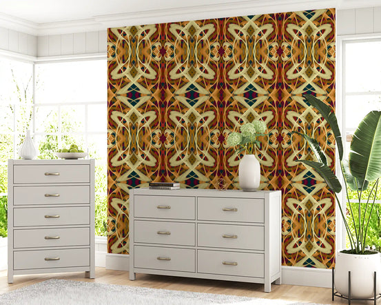 Art Nouveau Colorful Whiplash Lines - PRALINÉ Wallpaper⁠