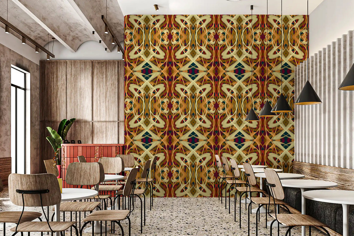 Art Nouveau Revival Whiplash Lines - PRALINÉ Wallpaper⁠