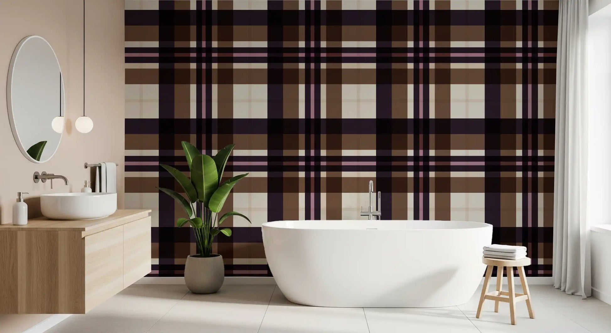 Classic Tartan Plaid Print Wallpaper⁠