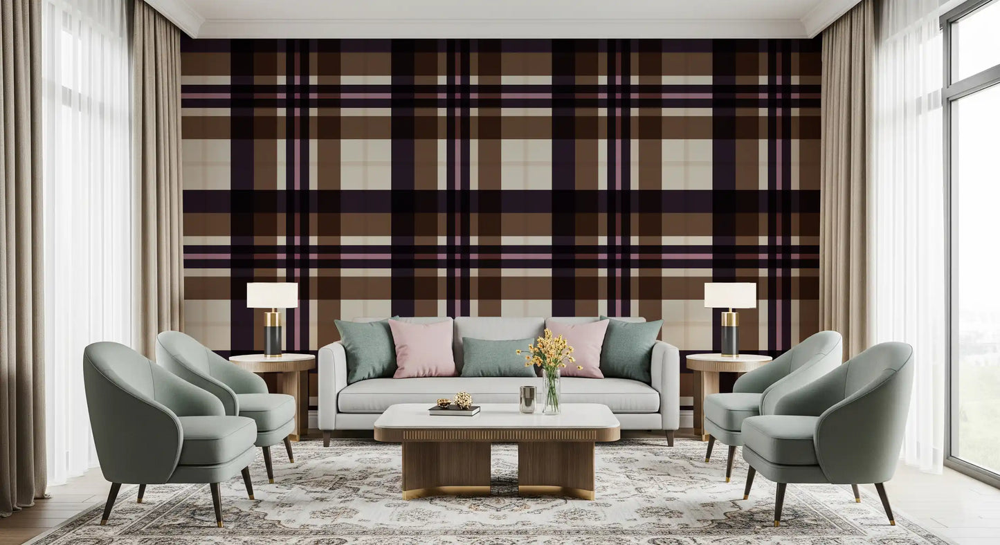 Classic Tartan Plaid Print Wallpaper⁠