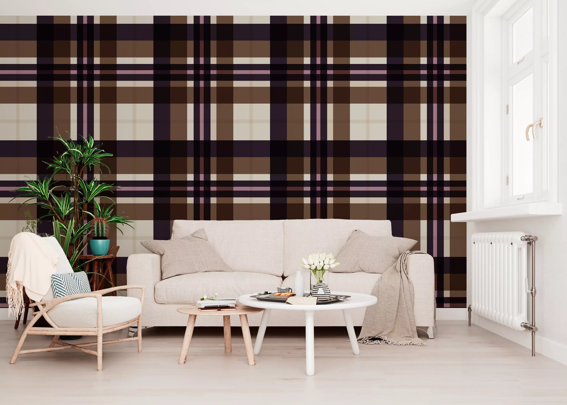 Classic Tartan Plaid Print Wallpaper⁠