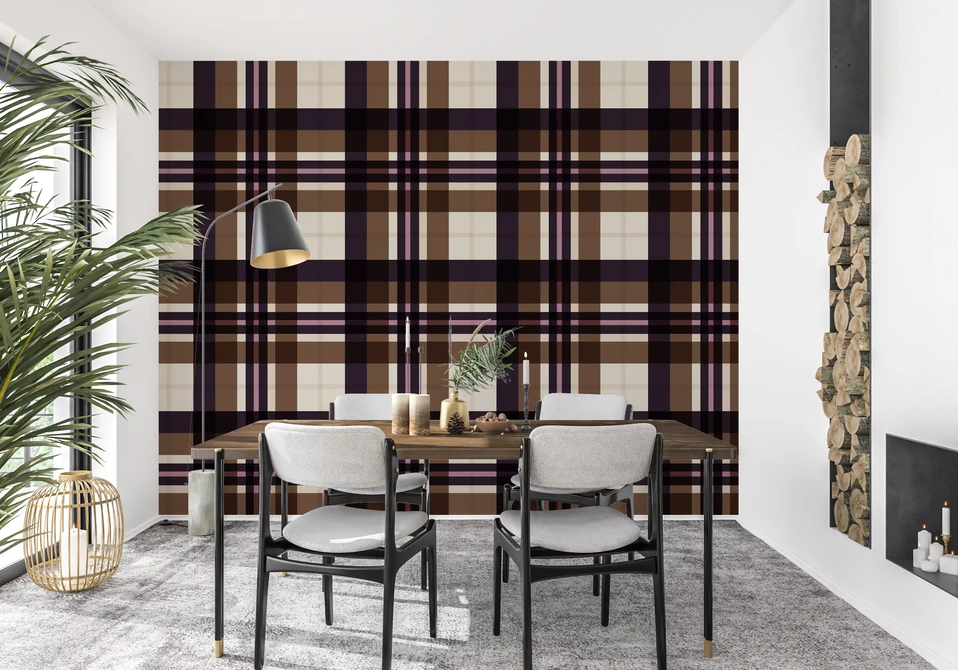 Classic Tartan Plaid Print Wallpaper⁠
