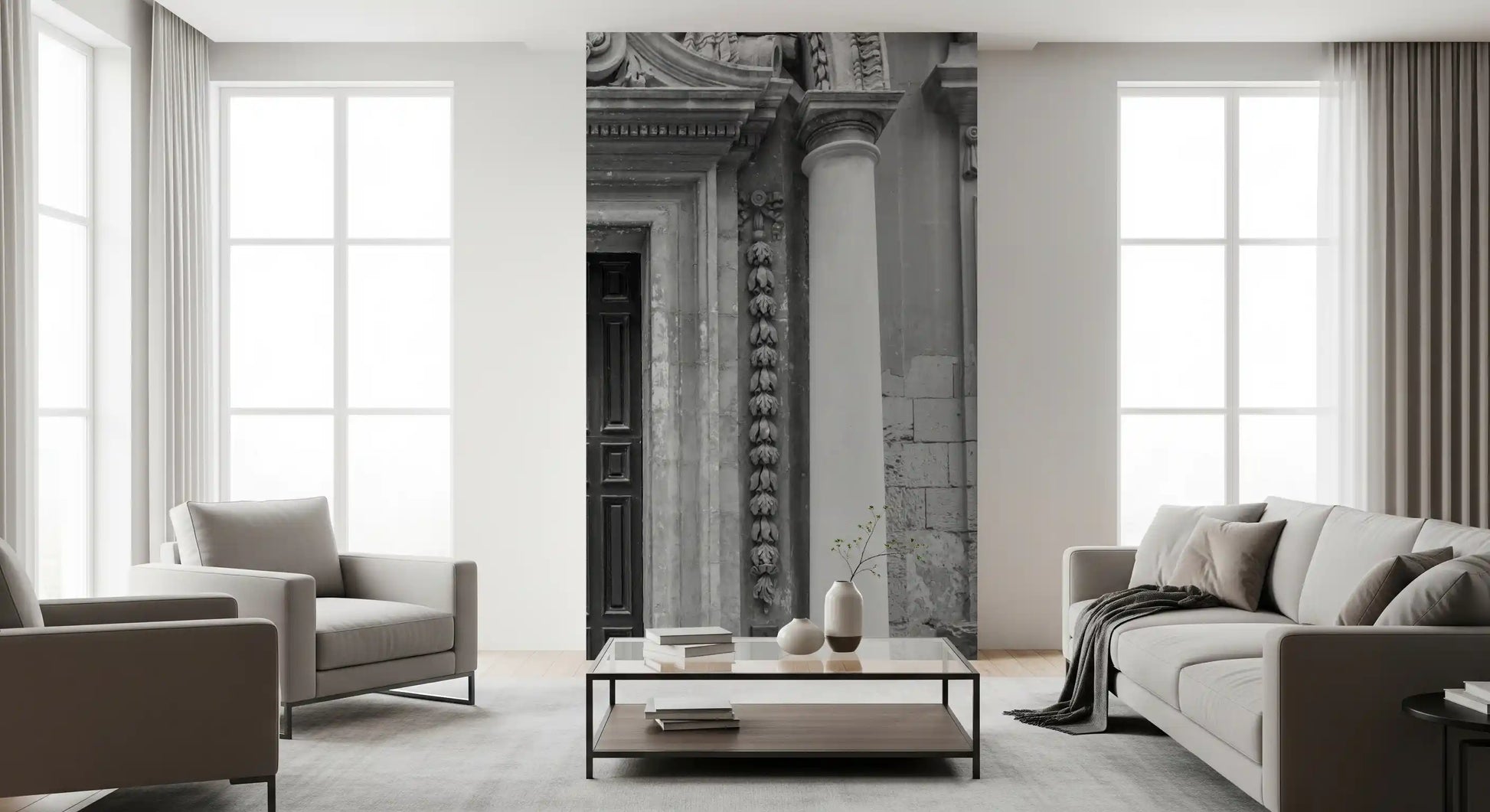 Baroque Stone Entryway Wall Mural