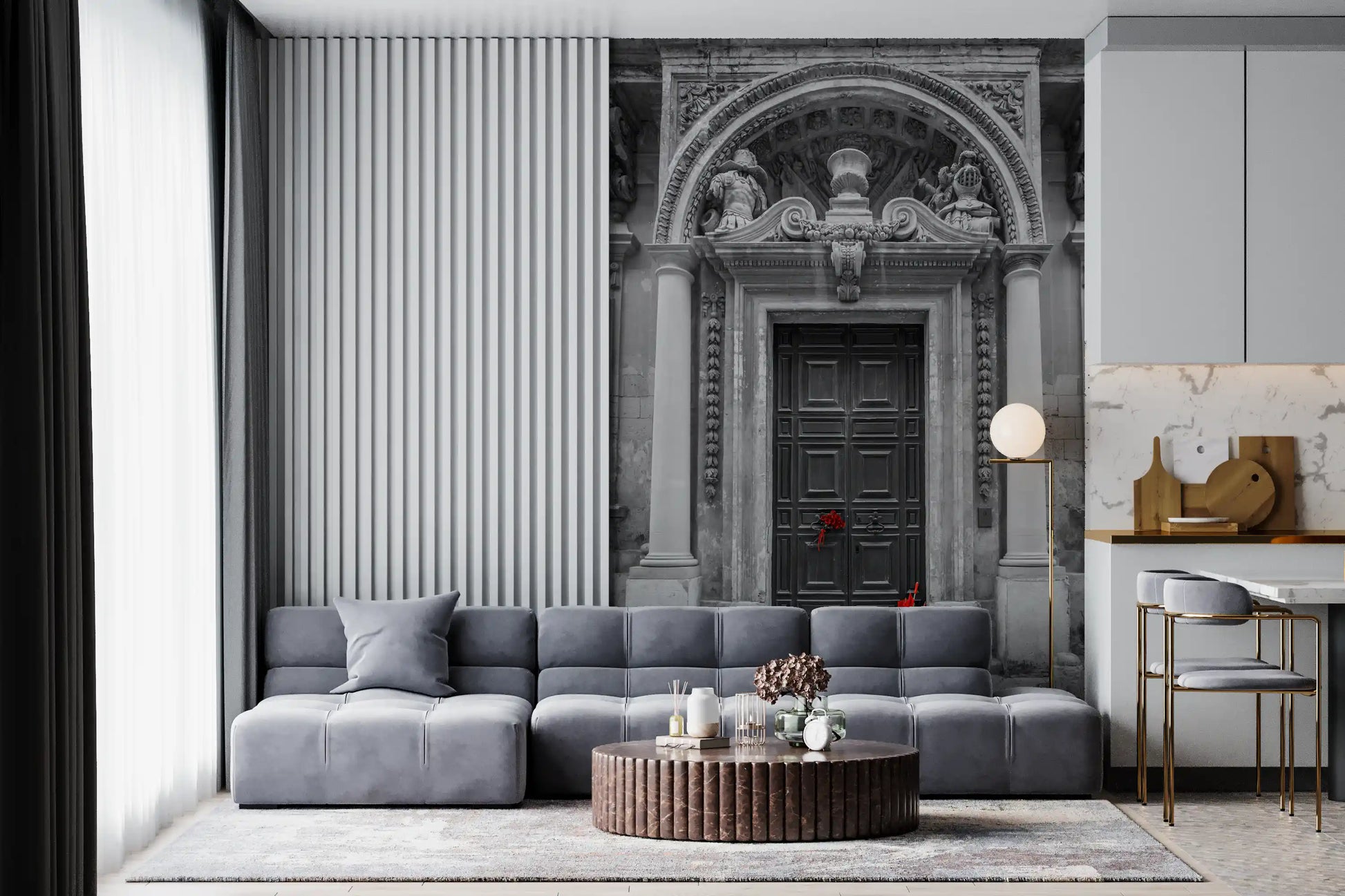Baroque Stone Entryway Wall Mural