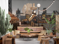 Cosmopolitan Night Riverside Scene Wall Mural