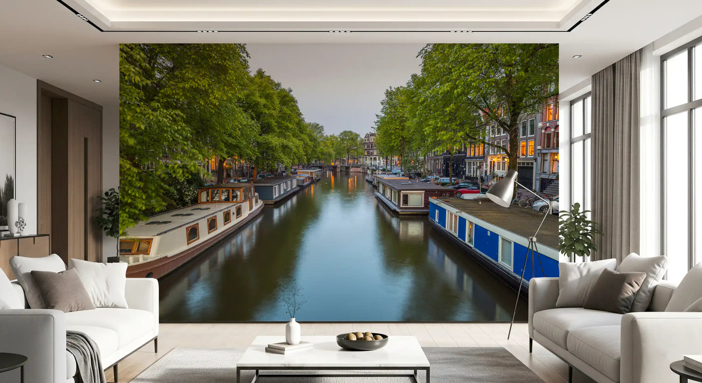 Amsterdam Riverside Reflection Wall Mural