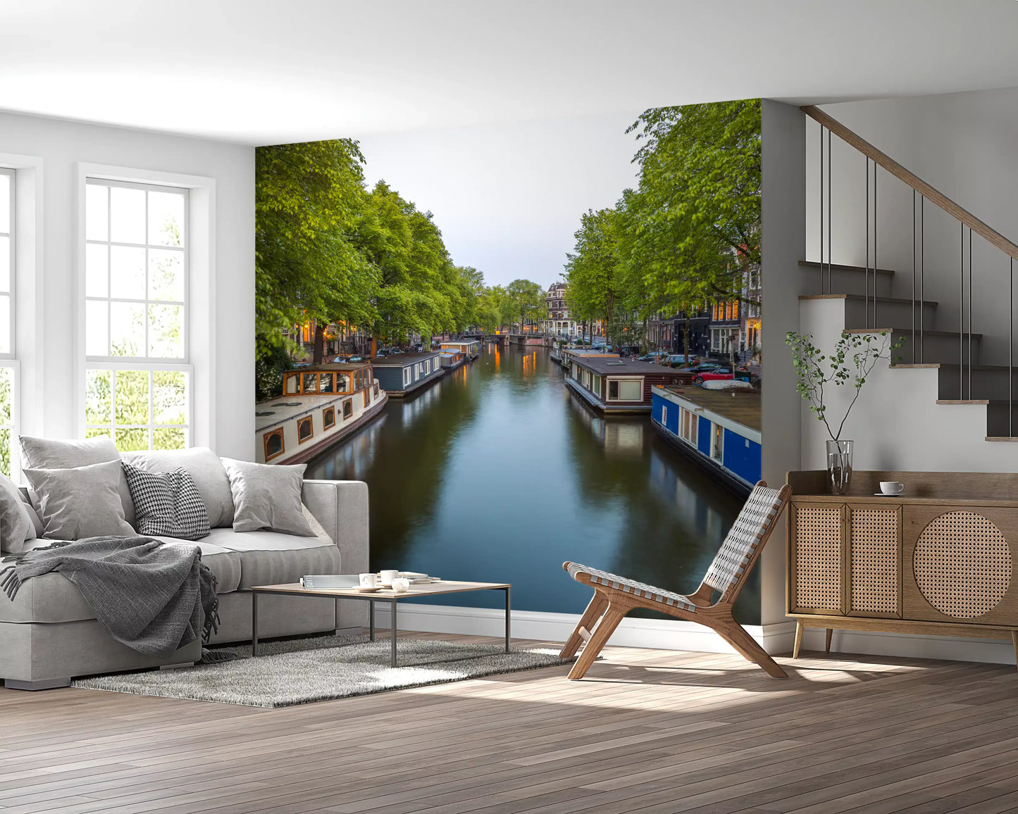 Amsterdam Riverside Reflection Wall Mural