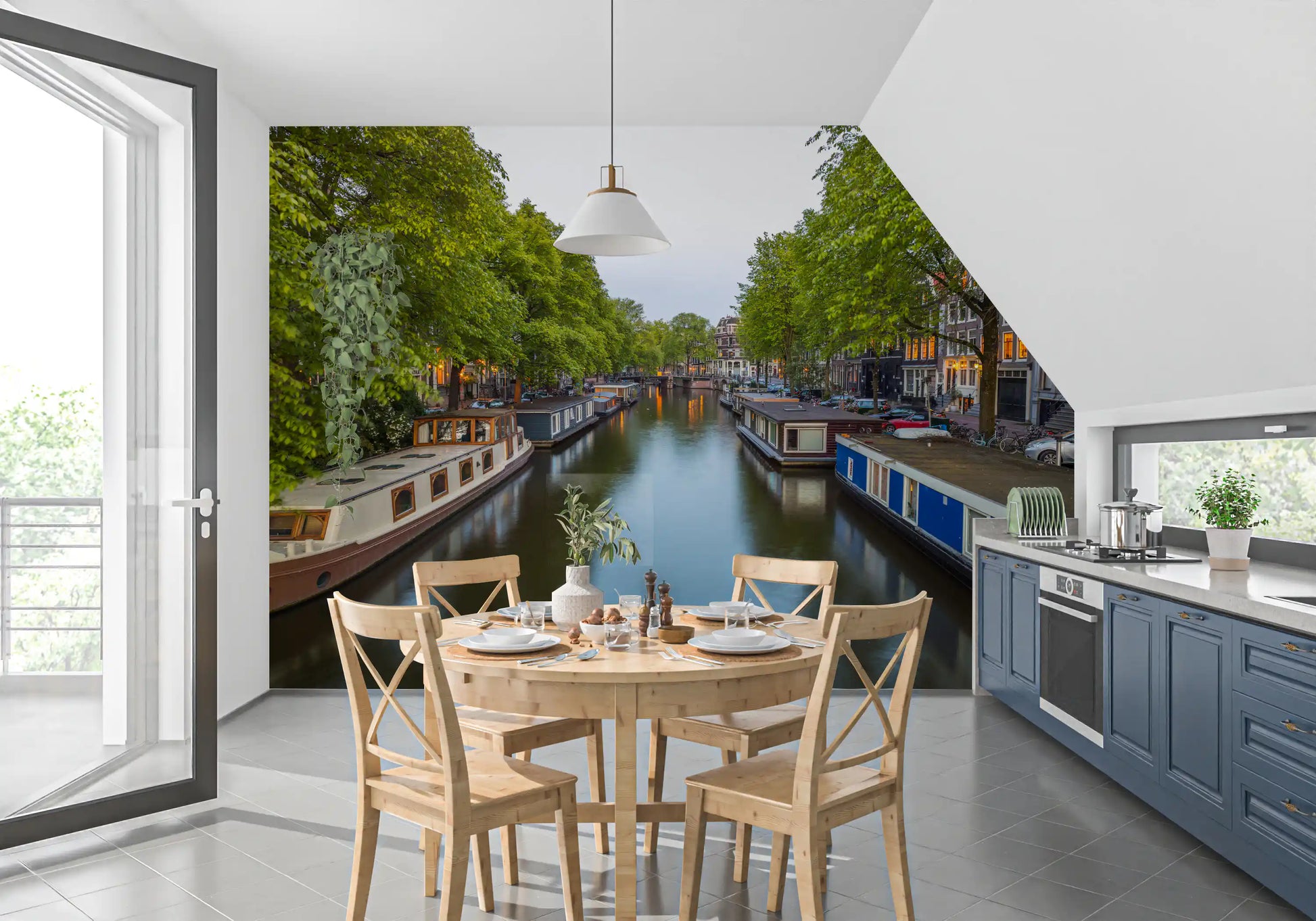 Amsterdam Riverside Reflection Wall Mural