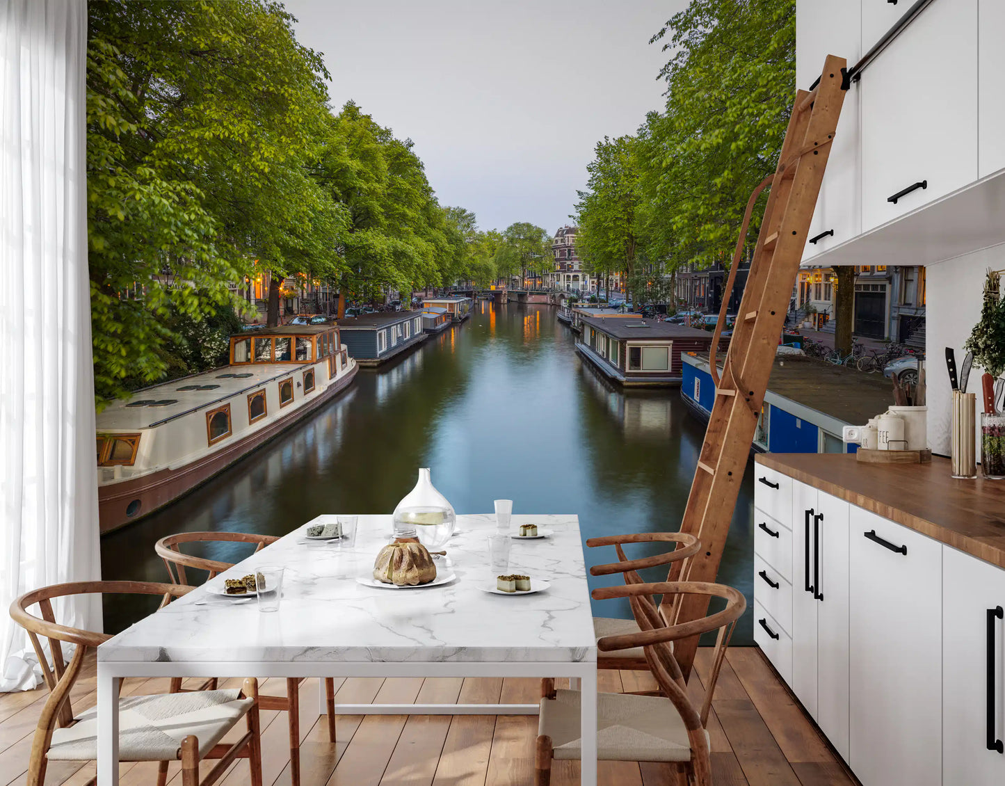 Amsterdam Riverside Reflection Wall Mural