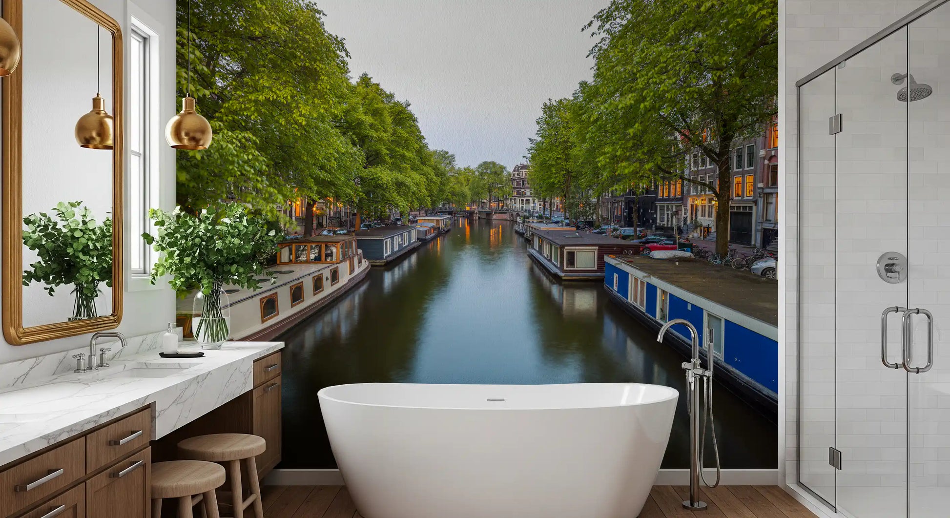 Amsterdam Riverside Reflection Wall Mural