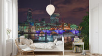 Thames River Urban Night Wall Mural