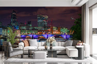 Thames River Urban Night Wall Mural