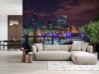 Thames River Urban Night Wall Mural