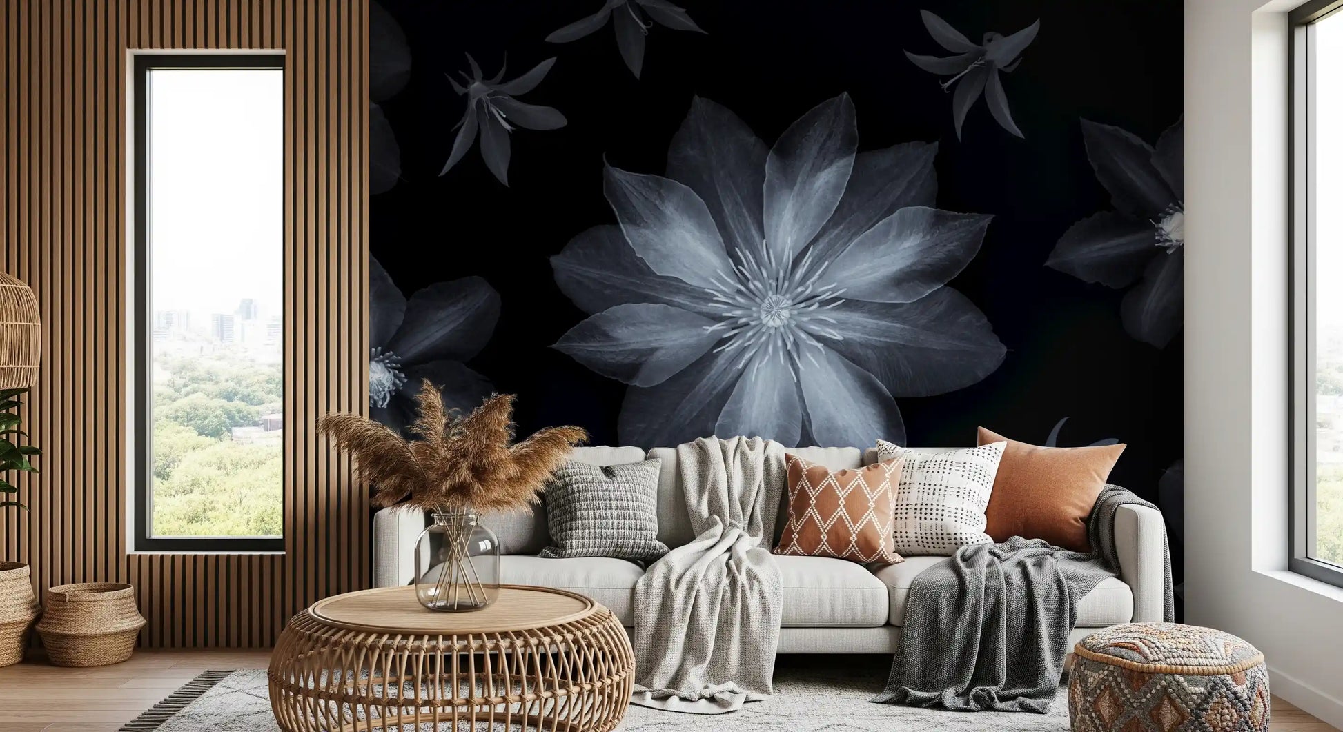 Ethereal Night Flora Wall Mural