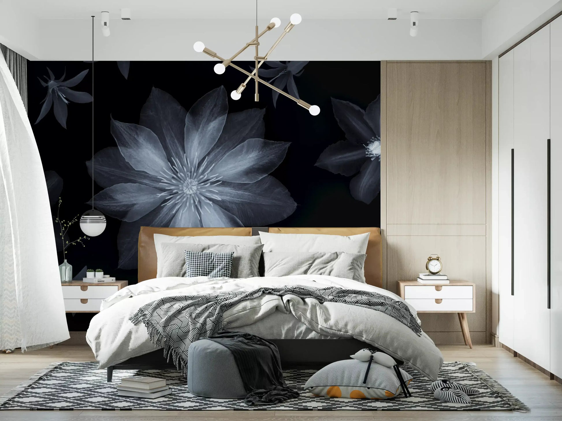 Ethereal Night Flora Wall Mural