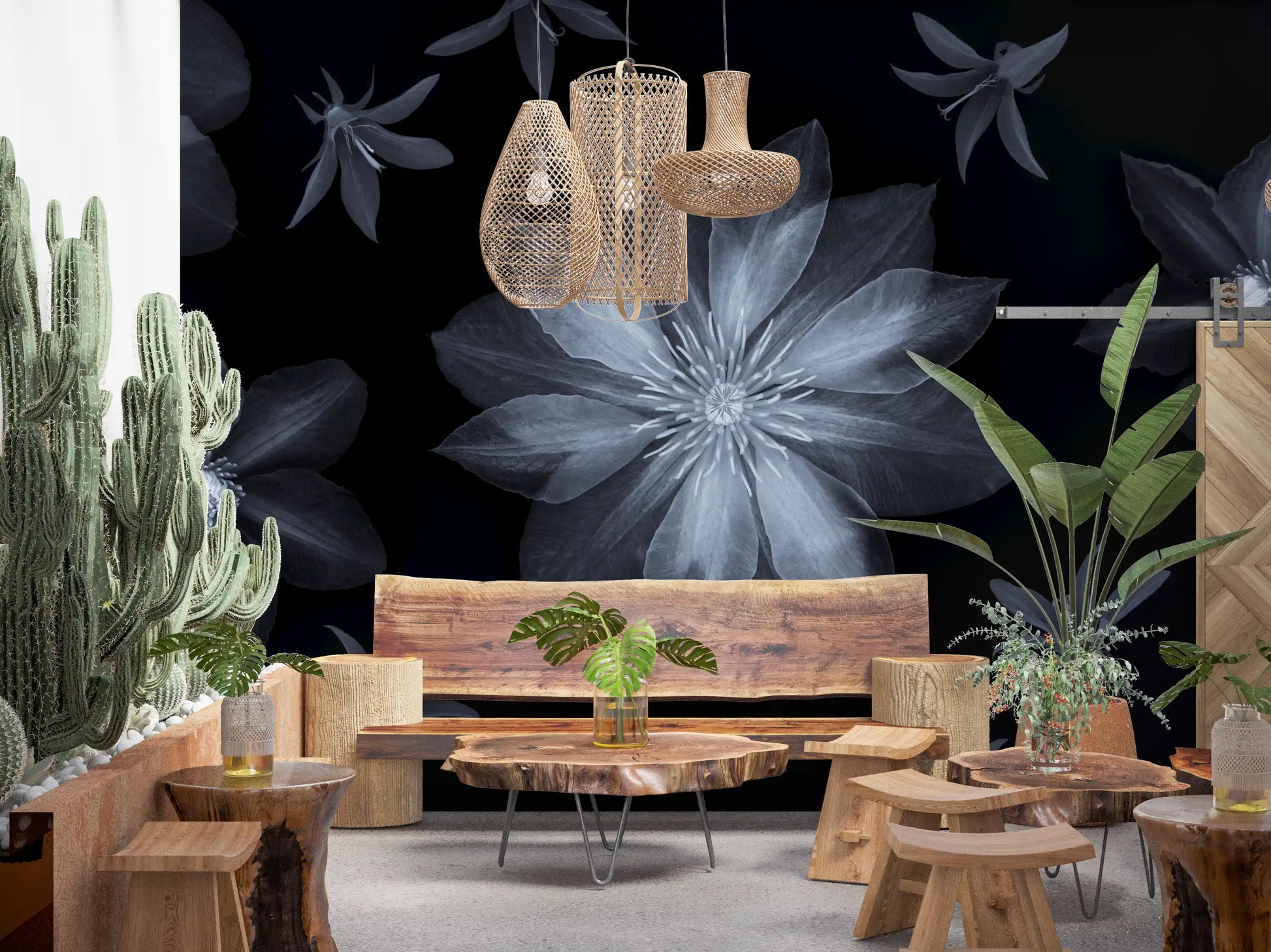 Ethereal Night Flora Wall Mural