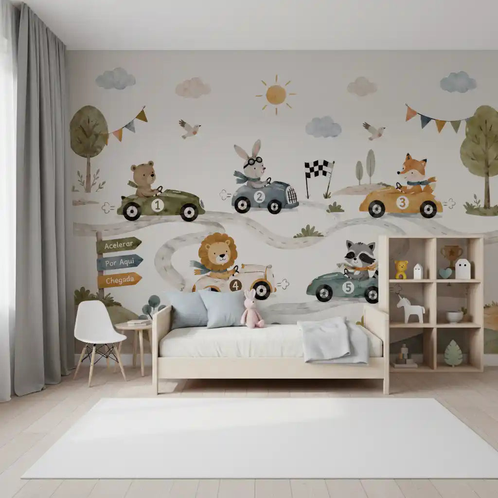 Animal Race Adventure Wall Mural