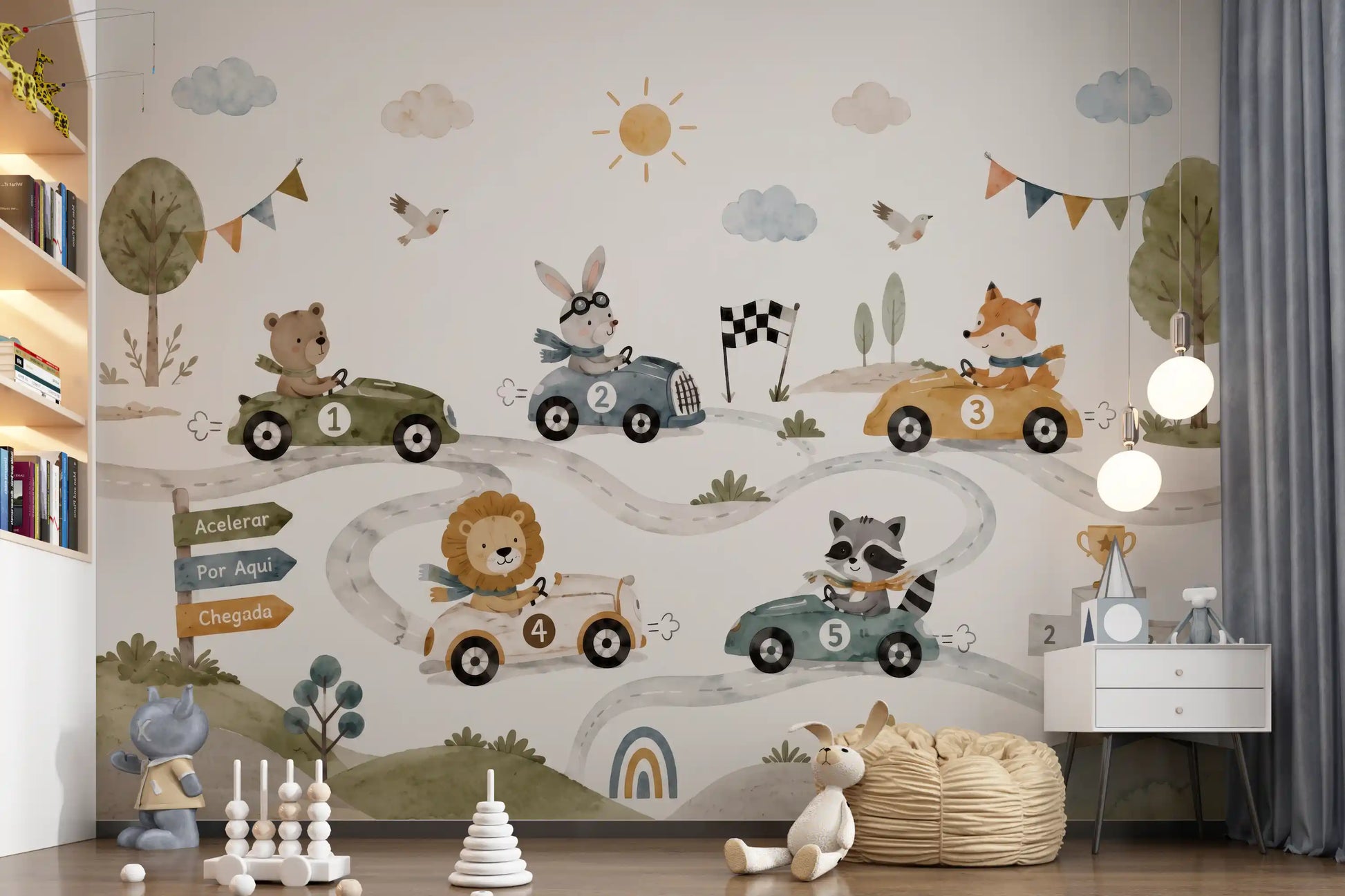 Animal Race Adventure Wall Mural