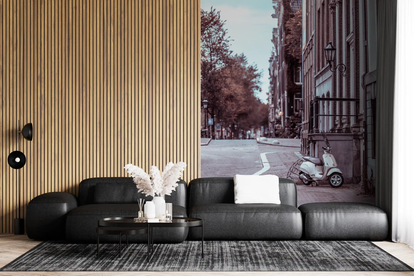 Quiet City Cobblestone Lane Wall Mural