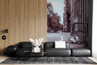 Quiet City Cobblestone Lane Wall Mural