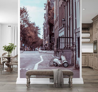 Quiet City Cobblestone Lane Wall Mural