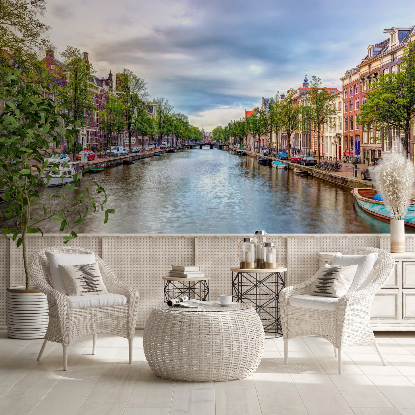 Historic Dutch Townhouse Canal Wall Mural