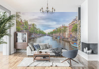 Historic Dutch Townhouse Canal Wall Mural