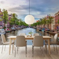 Historic Dutch Townhouse Canal Wall Mural