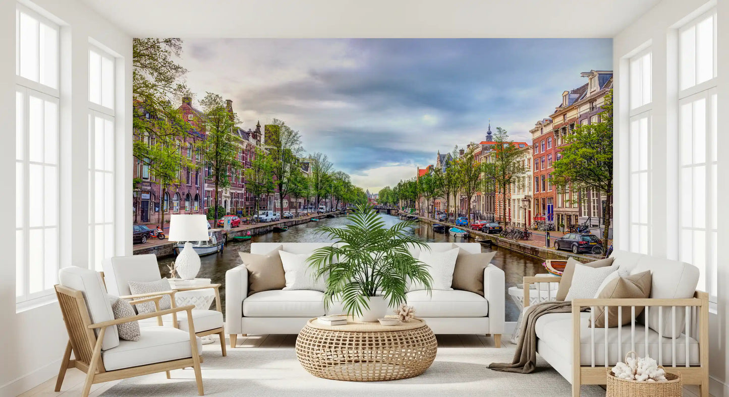 Historic Dutch Townhouse Canal Wall Mural