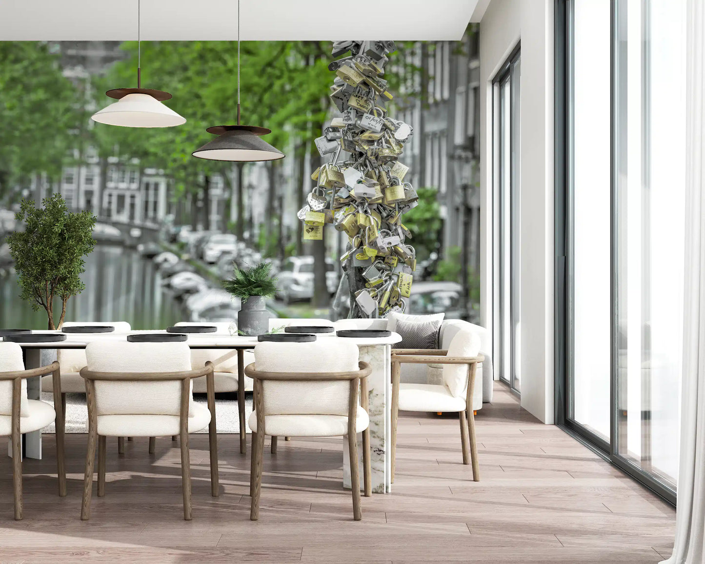 Romantic Bridge Padlocks Wall Mural