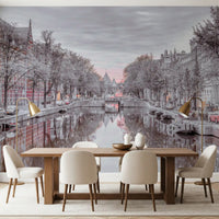 Twilight Reflections on Historic Waterways Wall Mural