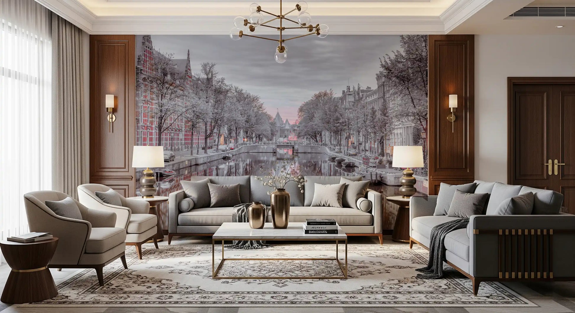 Twilight Reflections on Historic Waterways Wall Mural