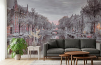Twilight Reflections on Historic Waterways Wall Mural