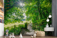 Rustic Woodland Gate Entrance Wall Mural
