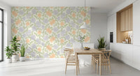 Blush and Periwinkle Garden Sketch Wallpaper⁠