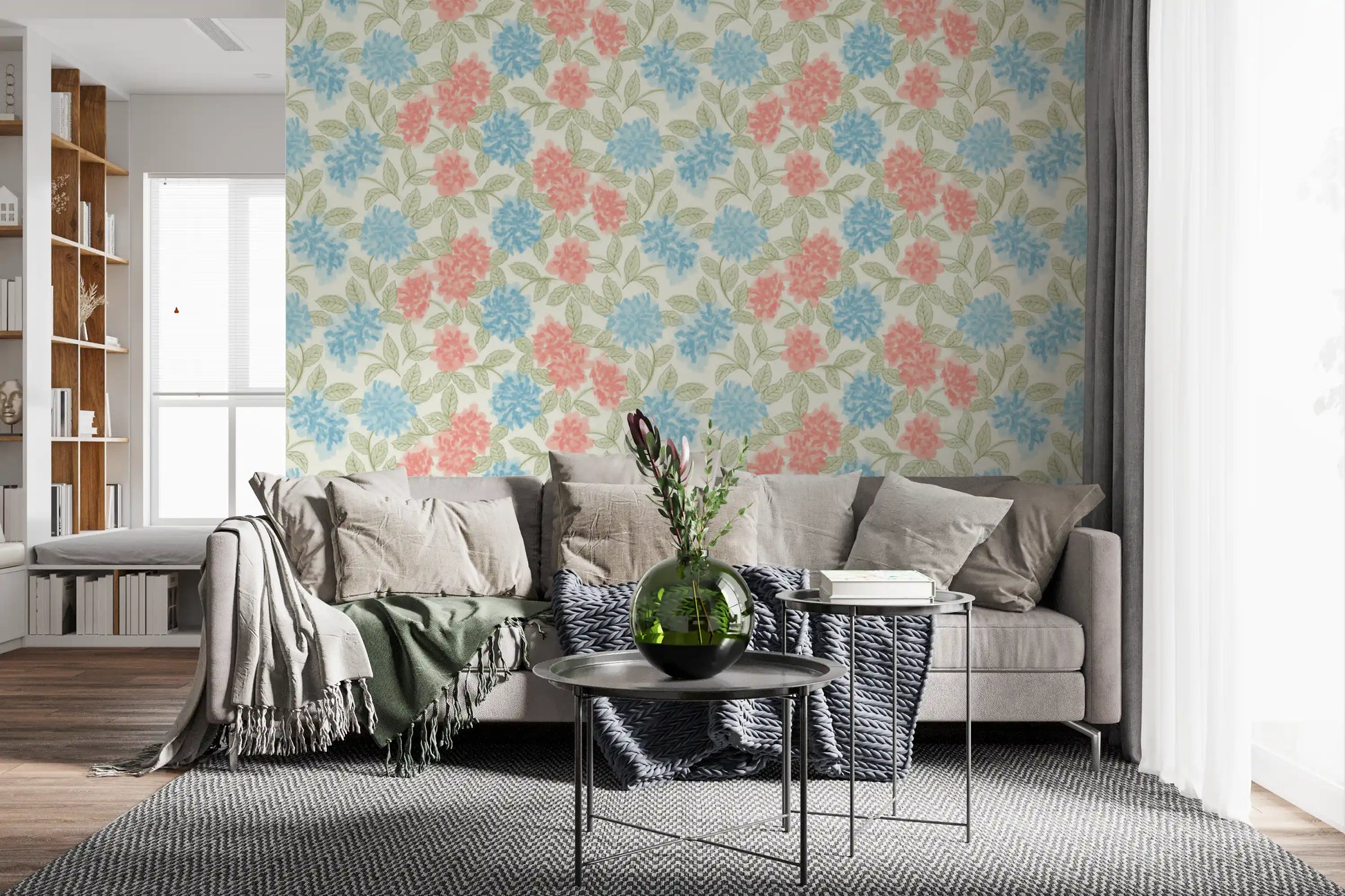 Blooming Painterly Botanical Garden Wallpaper⁠