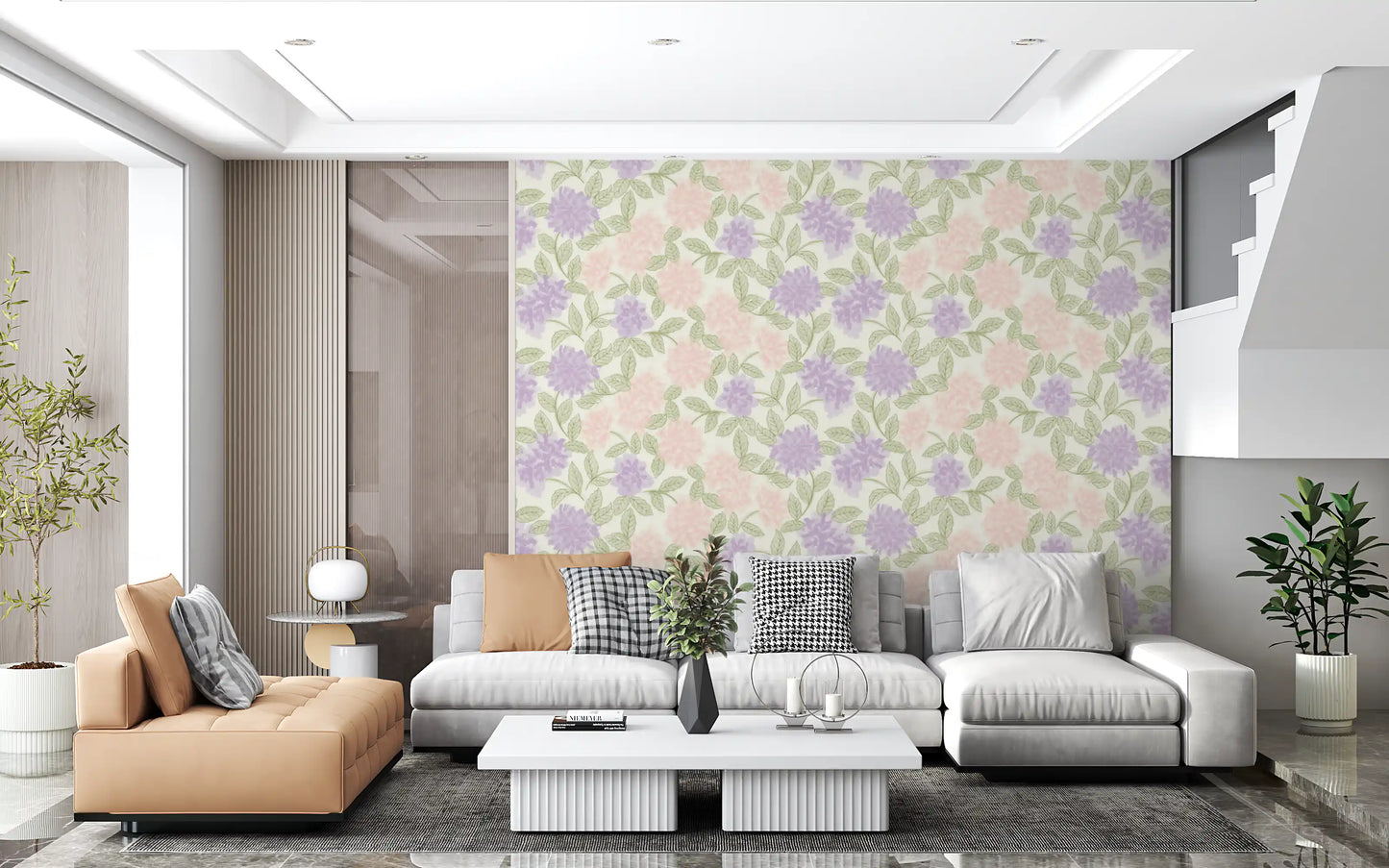 Soft Watercolor Hydrangea Garden Wallpaper⁠
