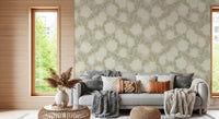 Minimalist Garden Leaf Motif Wallpaper⁠