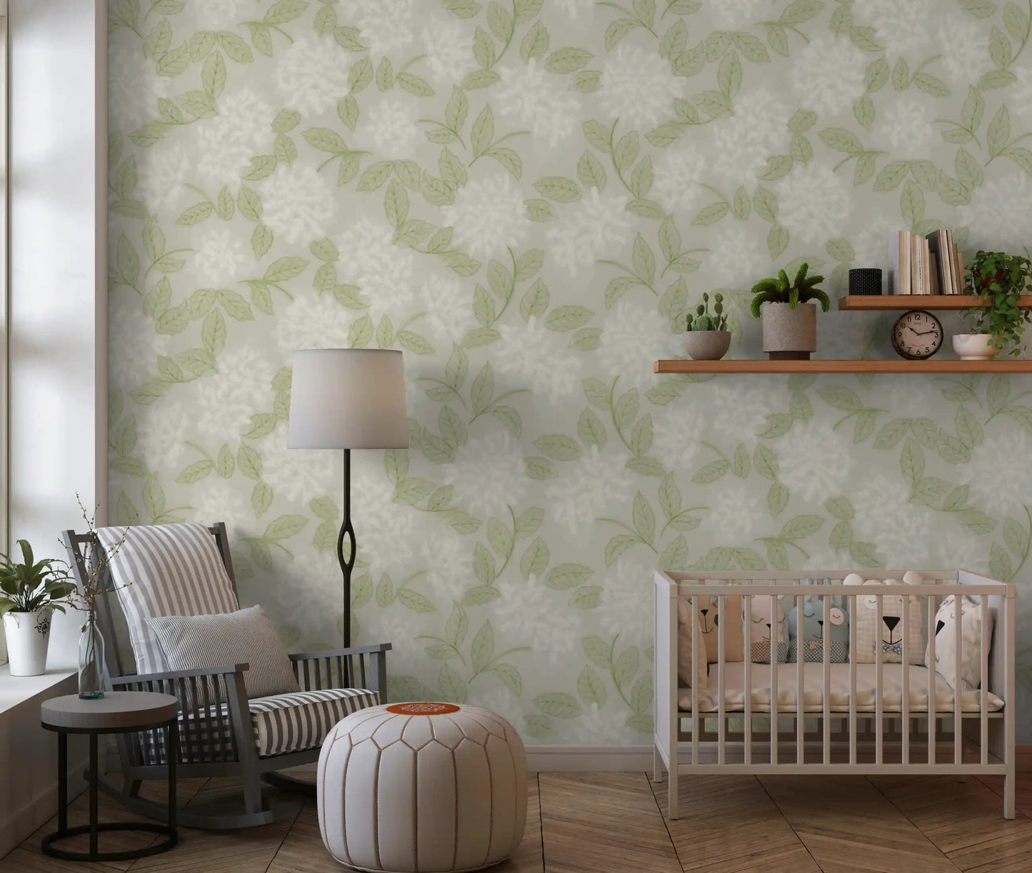 Ethereal Botanical White Bloom Wallpaper⁠