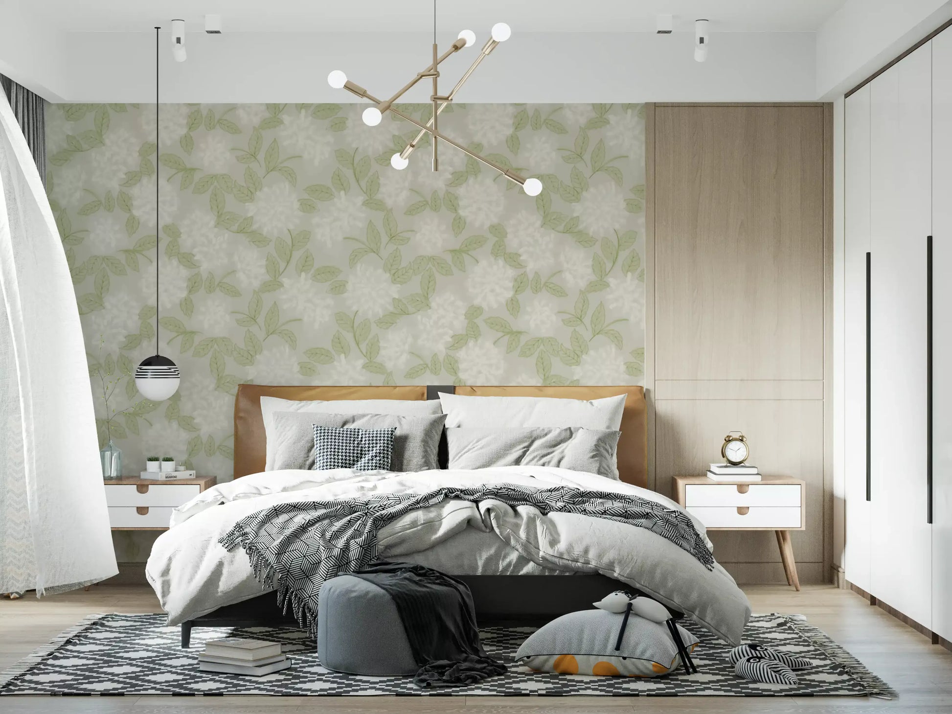 Ethereal Botanical White Bloom Wallpaper⁠