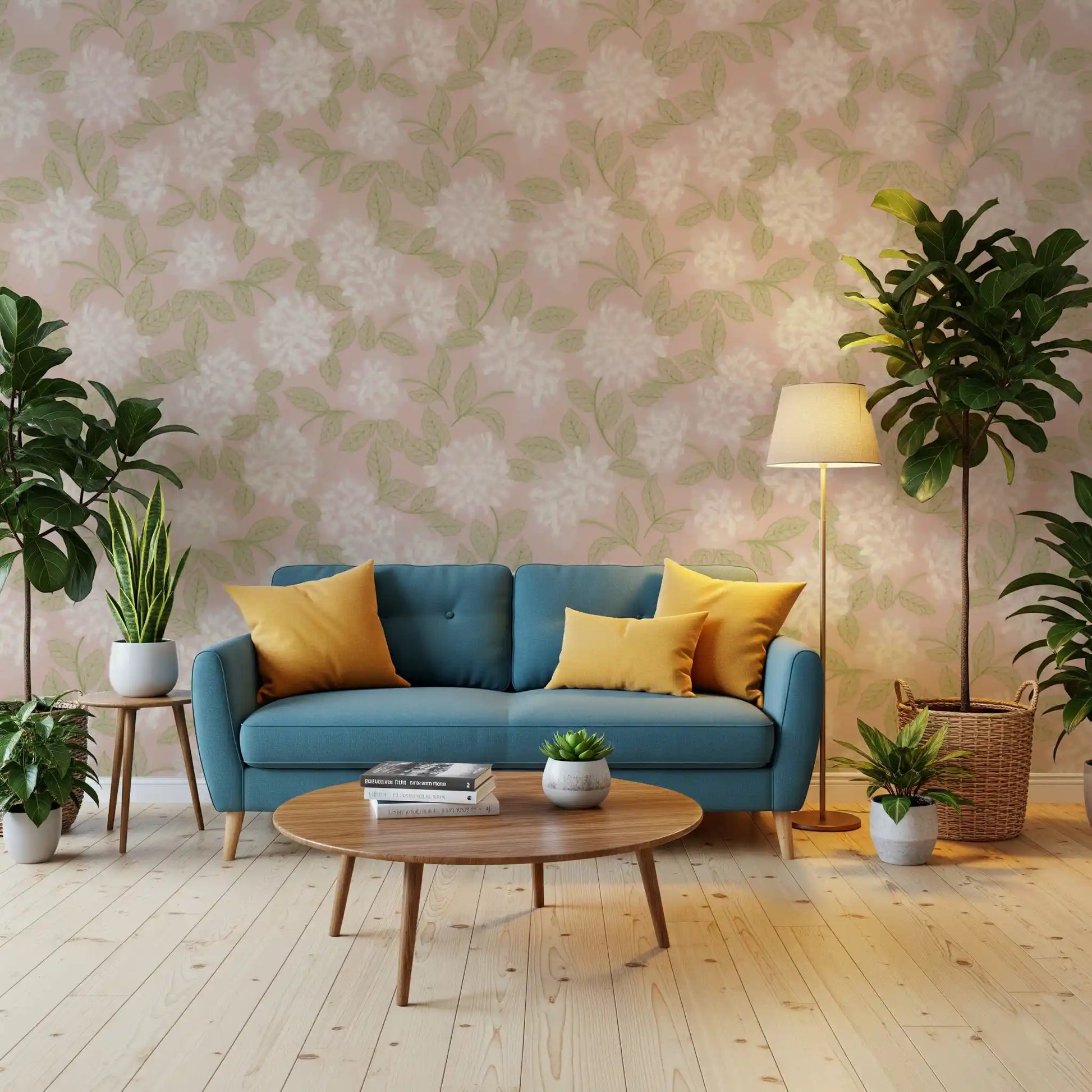 Muted Meadow Petal Pattern Wallpaper⁠