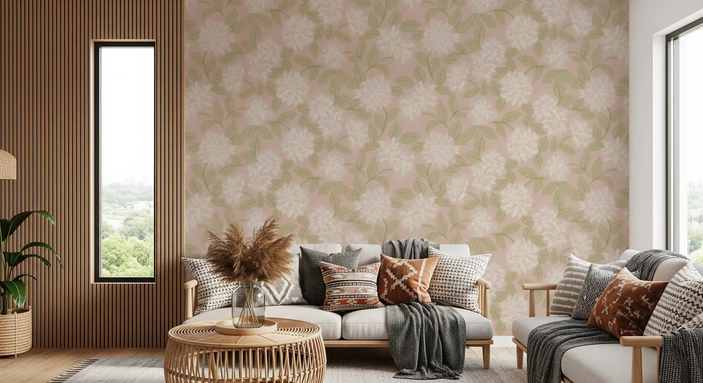 Muted Meadow Petal Pattern Wallpaper⁠