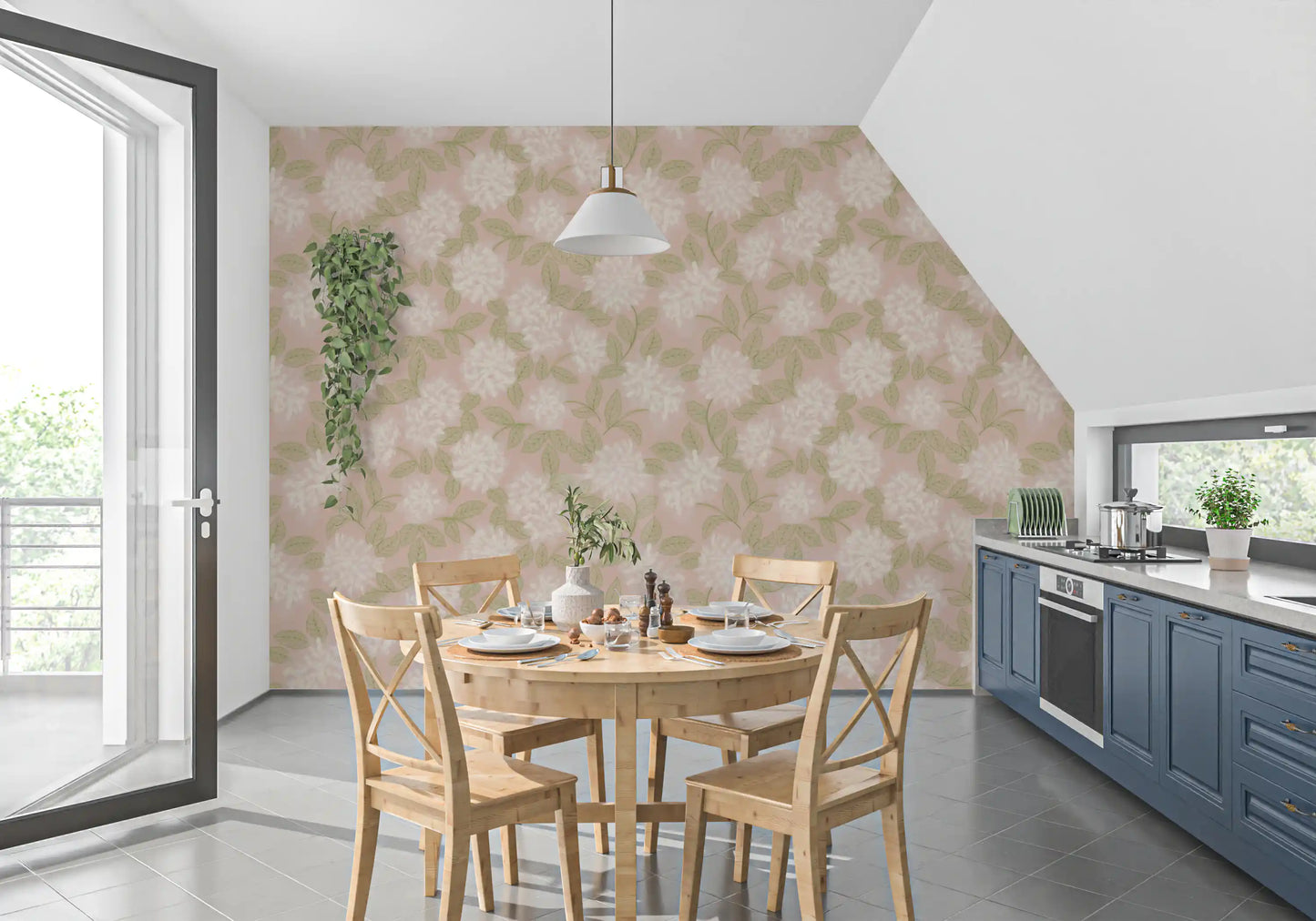 Muted Meadow Petal Pattern Wallpaper⁠
