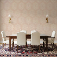 Boho Painted - Abstract Mudcloth Hexagons Tribal Geometric Pattern Cinnamon Tea Wallpaper⁠
