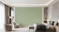 Faded Ogee Damask - Chopped Dill Wallpaper⁠