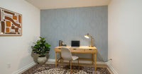 Faded Ogee Damask - French Blue Wallpaper⁠