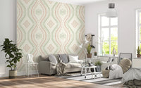 Faded Ogee Damask - Classic Grandmillennial Wallpaper⁠