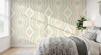 Faded Ogee Damask - Classic Grandmillennial Wallpaper⁠